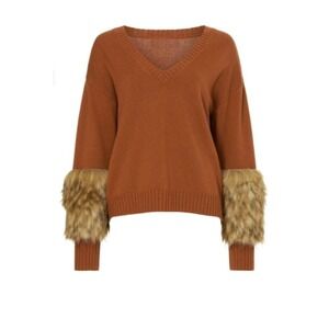 NAADAM Cashmere Faux Fur Sweater